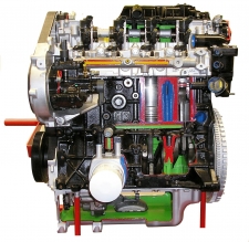 Sectioned diesel engine